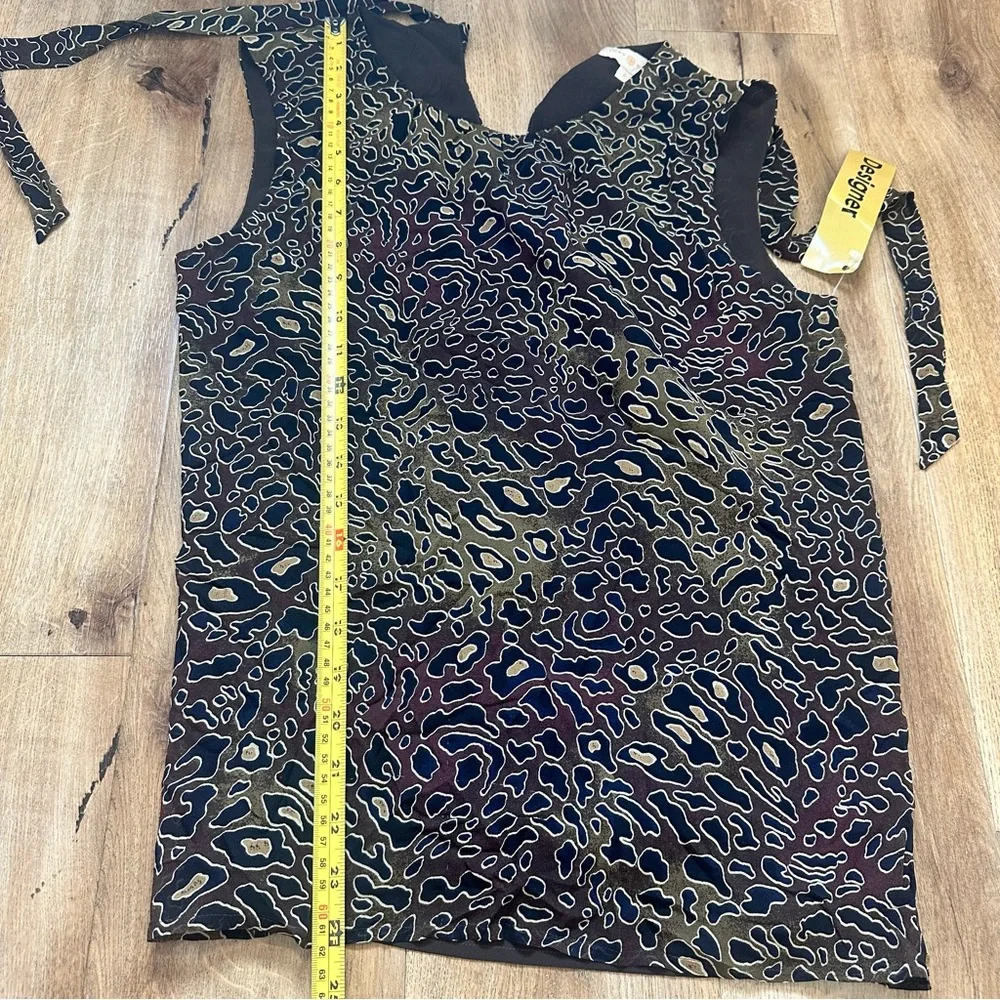 NWT Tory Burch Tanya Size 6‎ Brown 100% Silk Abstract Leopard Sleeveless Blouse